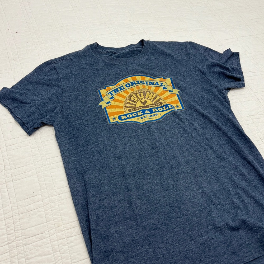 Sun Record Company The Original Rock & Roll Graphic Tee Mens Blue Heather S